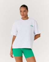 BOXY TEE - SNOW GREY RACQUET CLUB