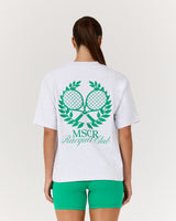 BOXY TEE - SNOW GREY RACQUET CLUB