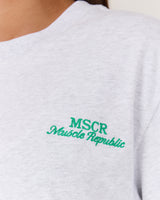 BOXY TEE - SNOW GREY RACQUET CLUB