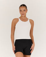 RALLY RIBBED TANK TOP - IVORY