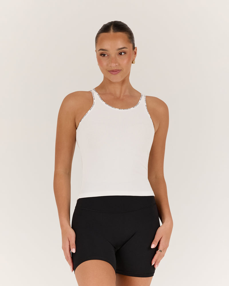RALLY RIBBED TANK TOP - IVORY
