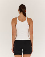 RALLY RIBBED TANK TOP - IVORY