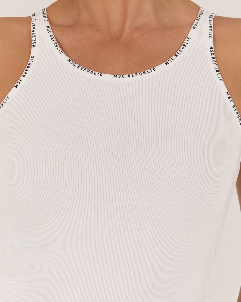 RALLY RIBBED TANK TOP - IVORY
