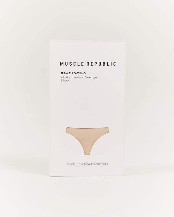 SEAMLESS G STRING 3 PACK - NUDE