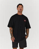 MEN'S OVERSIZED TEE - BLACK REAL MUSCLE