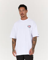 MEN'S OVERSIZED TEE - WHITE REAL MUSCLE
