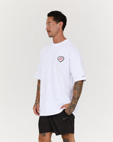 MEN'S OVERSIZED TEE - WHITE REAL MUSCLE