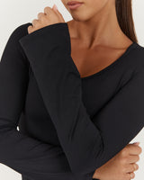 REFORM FLARE SLEEVE TOP - BLACK