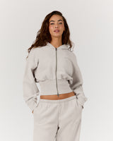 REPUBLIC CROPPED ZIP UP HOODIE - FADED CLAY