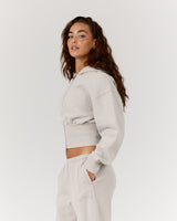 REPUBLIC CROPPED ZIP UP HOODIE - FADED CLAY