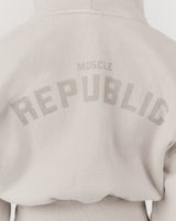 REPUBLIC CROPPED ZIP UP HOODIE - FADED CLAY