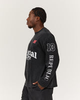 MEN'S OVERSIZED LONG SLEEVE TEE - FADED BLACK RIVAL