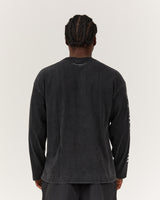 MEN'S OVERSIZED LONG SLEEVE TEE - FADED BLACK RIVAL