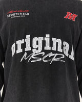 MEN'S OVERSIZED LONG SLEEVE TEE - FADED BLACK RIVAL
