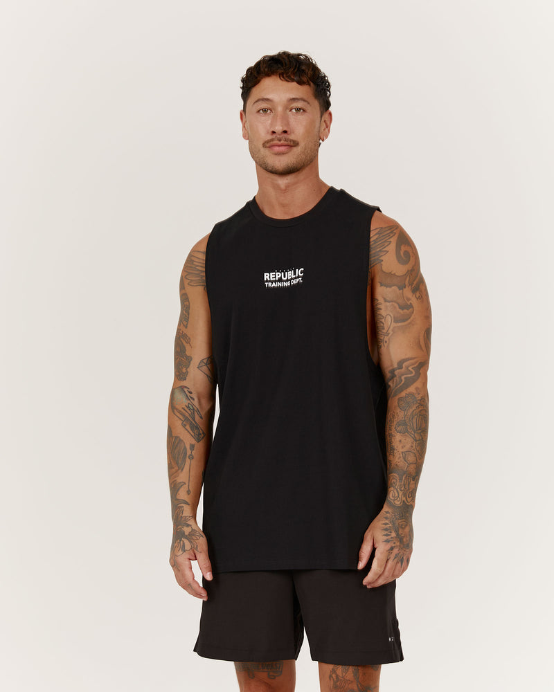 ROCKY MUSCLE TANK TRAINING DEPT - BLACK