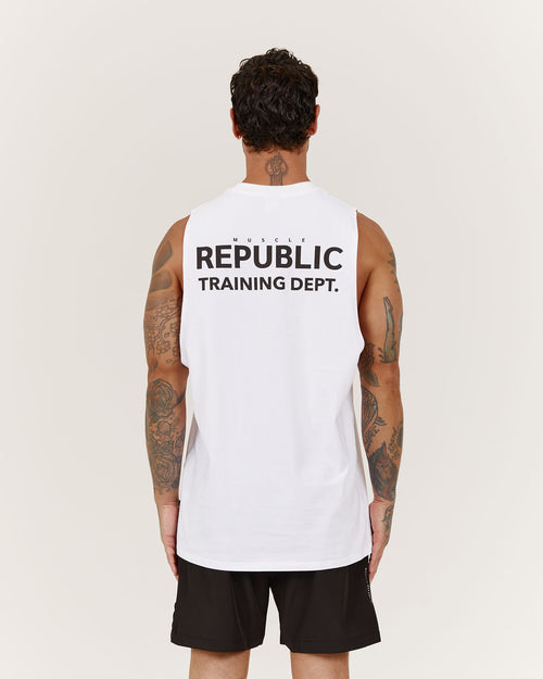 ROCKY MUSCLE TANK TRAINING DEPT - WHITE