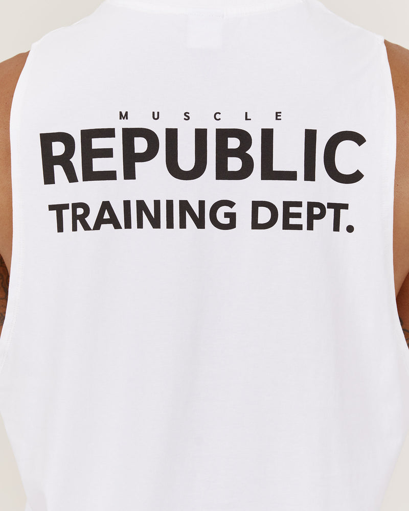 ROCKY MUSCLE TANK TRAINING DEPT - WHITE