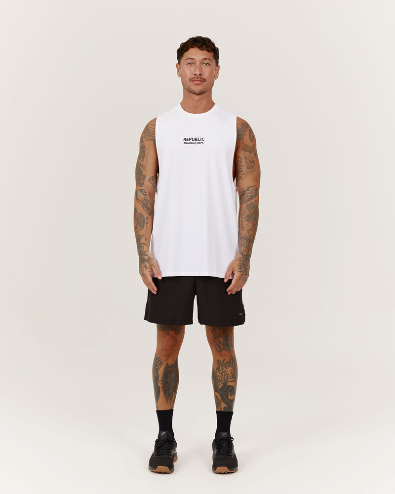 ROCKY MUSCLE TANK TRAINING DEPT - WHITE