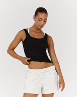 ROUTINE RIBBED TANK - BLACK