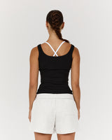 ROUTINE RIBBED TANK - BLACK