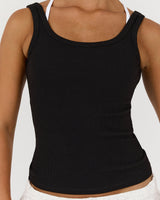 ROUTINE RIBBED TANK - BLACK