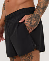 ROX RUN INBUILT SHORTS 3.5" - BLACK