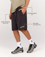MENS TERRY RELAXED SWEATSHORTS - CARBON VANDAL