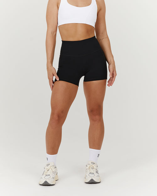 SCULPT POCKET MINI SHORTS - BLACK