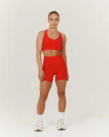 SCULPT POCKET BIKER SHORTS - CHILLI