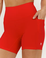 SCULPT POCKET BIKER SHORTS - CHILLI