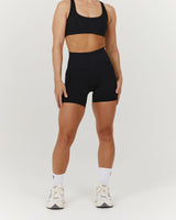 SCULPT POCKET BIKER SHORTS - BLACK