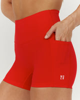 SCULPT POCKET MINI SHORTS - CHILLI