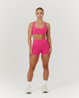 SCULPT POCKET MINI SHORTS - DRAGONFRUIT