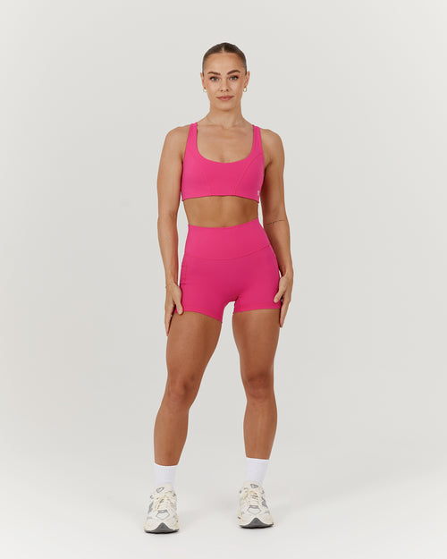 SCULPT POCKET MINI SHORTS - DRAGONFRUIT