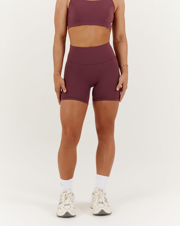 SCULPT BIKER SHORTS - MALBEC