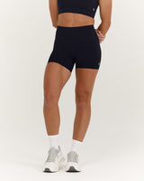 SCULPT BONDED WAIST BIKER SHORTS - BLACK