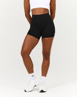 SCULPT BONDED WAIST BIKER SHORTS - BLACK
