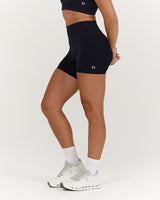 SCULPT BONDED WAIST BIKER SHORTS - BLACK