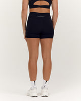 SCULPT BONDED WAIST BIKER SHORTS - BLACK