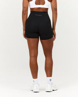 SCULPT BONDED WAIST BIKER SHORTS - BLACK