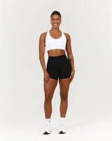 SCULPT BONDED WAIST BIKER SHORTS - BLACK