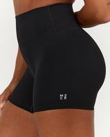 SCULPT BONDED WAIST BIKER SHORTS - BLACK