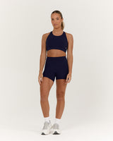 SCULPT BONDED WAIST BIKER SHORTS - ECLIPSE