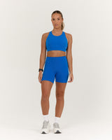 SCULPT BONDED WAIST BIKER SHORTS - LUMINOUS BLUE