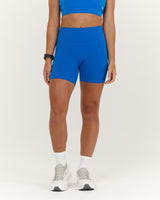 SCULPT BONDED WAIST BIKER SHORTS - LUMINOUS BLUE