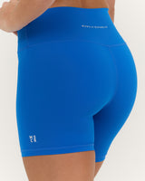 SCULPT BONDED WAIST BIKER SHORTS - LUMINOUS BLUE