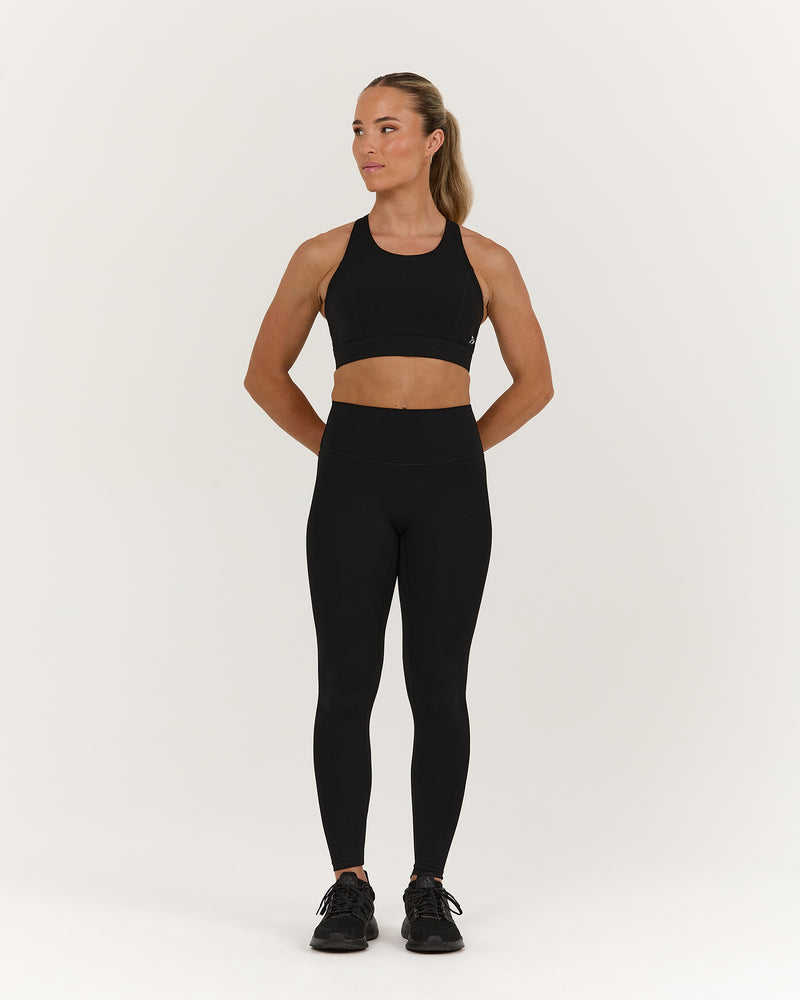 SCULPT BONDED WAIST FULL LENGTH LEGGINGS - BLACK – MUSCLE REPUBLIC