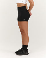 SCULPT BONDED WAIST MINI SHORTS - BLACK