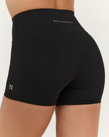 SCULPT BONDED WAIST MINI SHORTS - BLACK