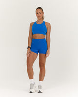 SCULPT BONDED WAIST MINI SHORTS - LUMINOUS BLUE